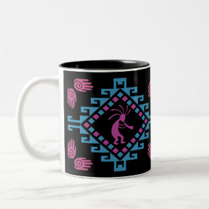 Caneca De Café Em Dois Tons Sudoeste de Kokopelli - Mug de Café de Dois Tonela