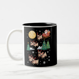 Caneca De Café Em Dois Tons Suéter De Natal De Cachorro Pug Árvore De Natal Pe