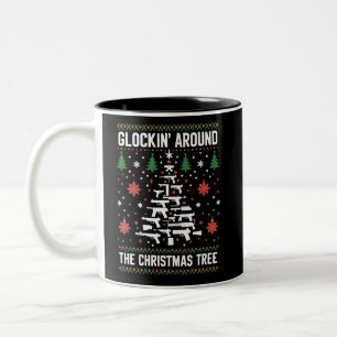 Caneca De Café Em Dois Tons Suéteres de Natal Feios de Armas Engraçadas para A