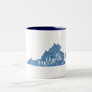 Caneca De Café Em Dois Tons Suffolk Virginia Wood Grain