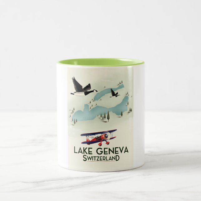 Caneca De Café Em Dois Tons suiça do lago geneva (Centro)