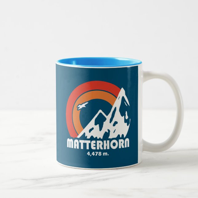 Caneca De Café Em Dois Tons Suiça Matterhorn Sun Eagle (Direita)