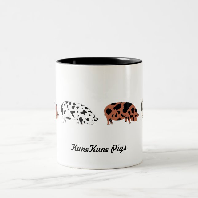 Caneca De Café Em Dois Tons Suínos KuneKune (Centro)