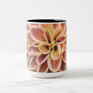 Caneca De Café Em Dois Tons Summer Dahlia Flower (Arte Floral)