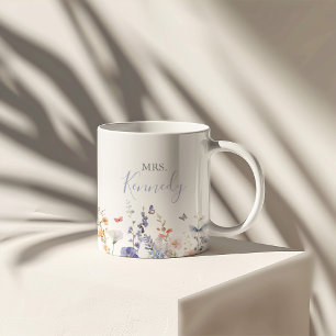 Caneca De Café Em Dois Tons Summer Multicolor Wildflower Sra. Newlywn Bride