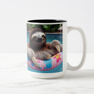 Caneca De Café Em Dois Tons Summer Sloth Mug