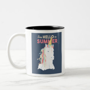 Caneca De Café Em Dois Tons Summer Unicorn
