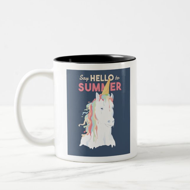Caneca De Café Em Dois Tons Summer Unicorn (Esquerda)