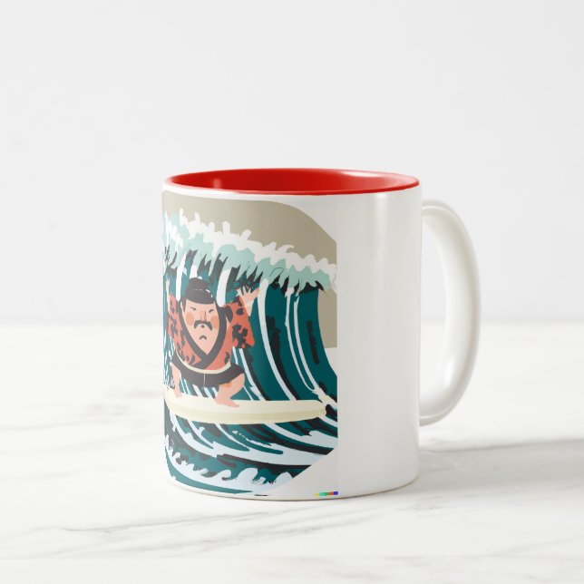 Caneca De Café Em Dois Tons Sumo Surfer Wave Rider Coffee (Frente Esquerda)