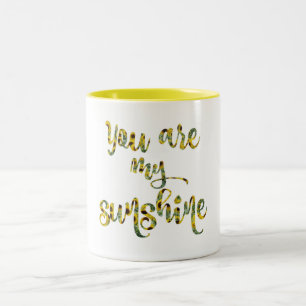 Caneca De Café Em Dois Tons Sunflower Você é minha citação de Sunshine