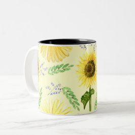 Caneca De Café Em Dois Tons Sunny Floral Pattern Napkins