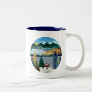 Caneca De Café Em Dois Tons Sunrise Moose