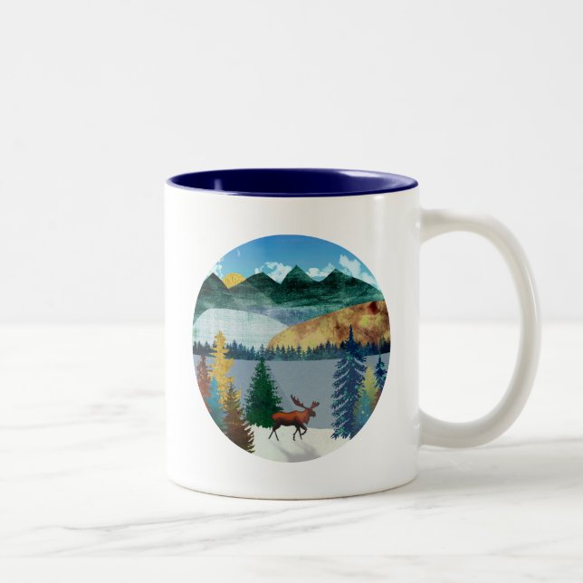Caneca De Café Em Dois Tons Sunrise Moose (Direita)