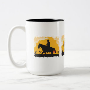 Caneca De Café Em Dois Tons Sunset Cowboy