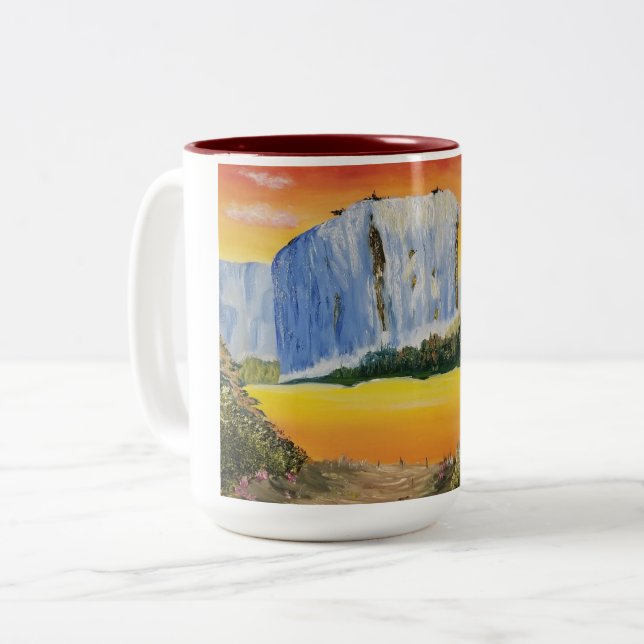 Caneca De Café Em Dois Tons Sunset Falls Mug (Frente Esquerda)