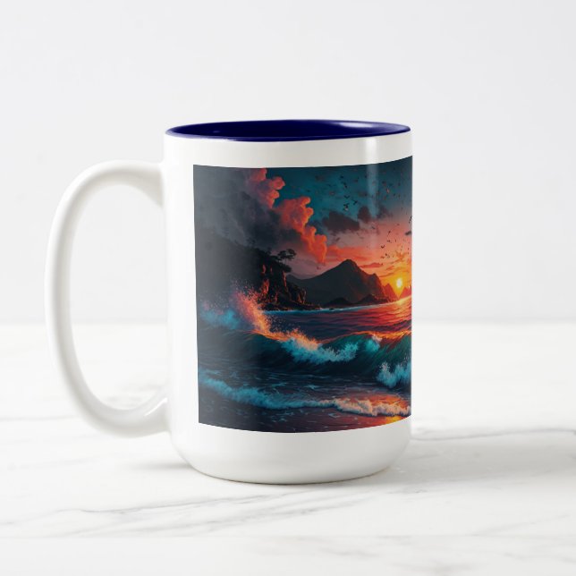 CANECA DE CAFÉ EM DOIS TONS SUNSET ISLAND #1 (Esquerda)
