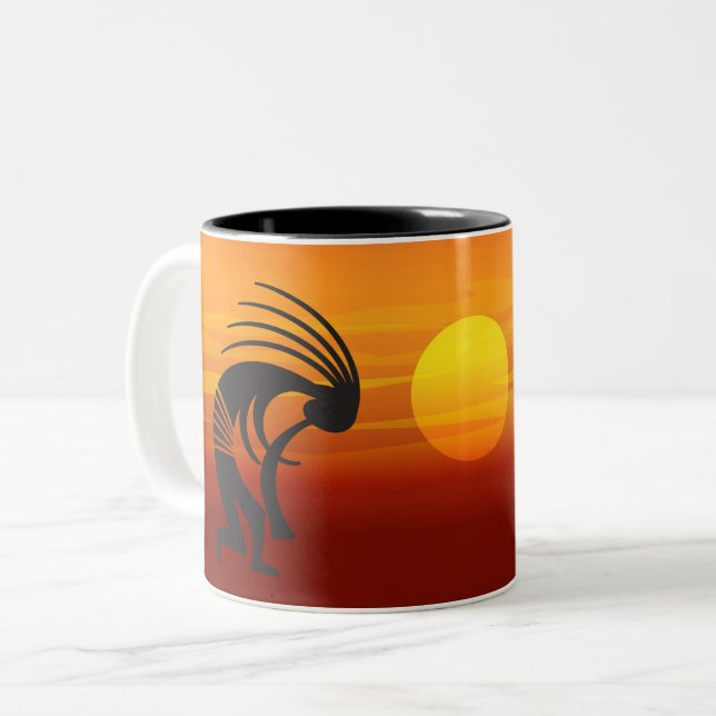 Caneca De Café Em Dois Tons Sunset Kokopelli (Frente Esquerda)
