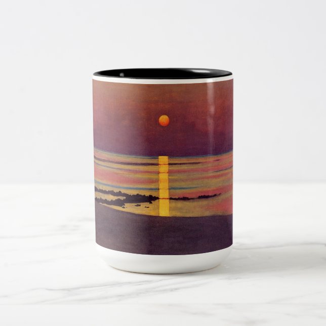 Caneca De Café Em Dois Tons Sunset (por Félix Vallotton) (Centro)