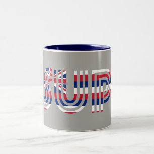 Caneca De Café Em Dois Tons SUP Hawaii Flag Retro