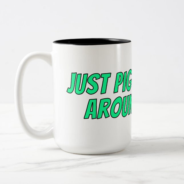 Caneca De Café Em Dois Tons Super Bonito, Engraçado, tema "Piglet" Mug (Esquerda)