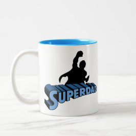 Caneca De Café Em Dois Tons Super Dad. Super Papa. Súper Papá