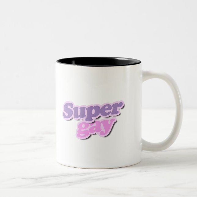 Caneca De Café Em Dois Tons Super Gay (Direita)