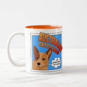 Caneca De Café Em Dois Tons Super-herói australiano do cão do gado