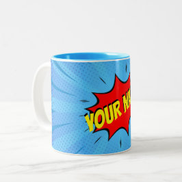 Caneca De Café Em Dois Tons Super Herói do Livro Quic