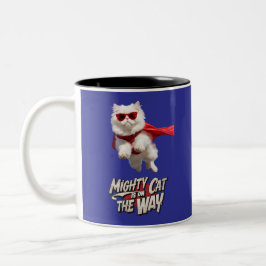 Caneca De Café Em Dois Tons Super-herói Gato Persa