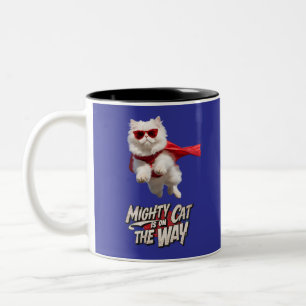 Caneca De Café Em Dois Tons Super-herói Gato Persa