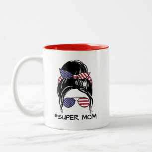 Caneca De Café Em Dois Tons Super Mãe Café Mug