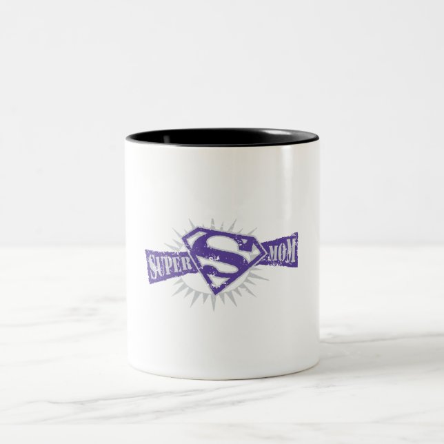 Caneca De Café Em Dois Tons Super Mãe Purple Starburst (Centro)