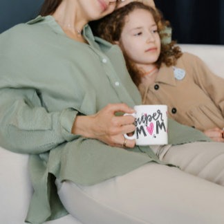 Caneca De Café Em Dois Tons Super mom Autism appreciation Coffee mug