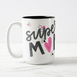 Caneca De Café Em Dois Tons Super mom Autism appreciation Coffee mug