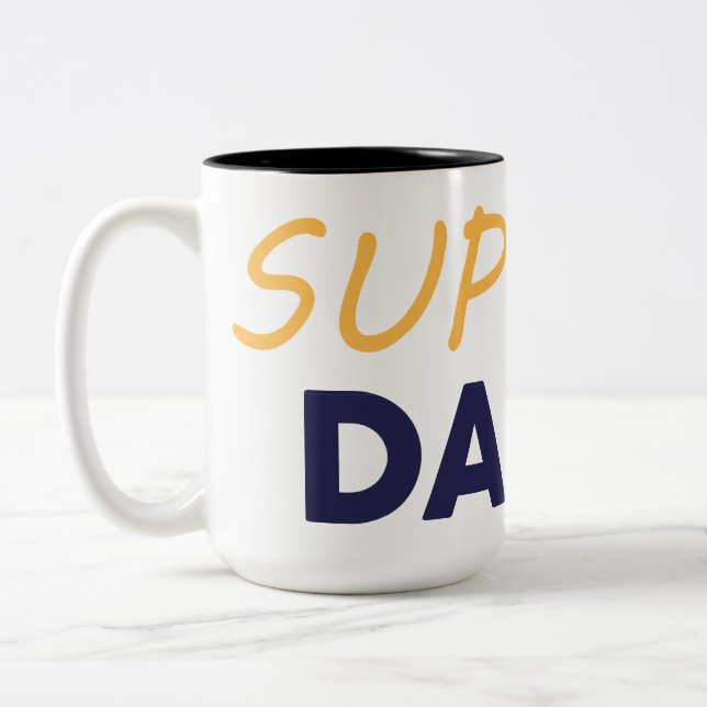 Caneca De Café Em Dois Tons Super Pai Mug (Esquerda)