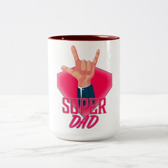 Caneca De Café Em Dois Tons Super PAPAI (Centro)
