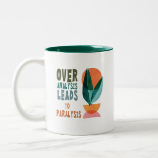 Caneca De Café Em Dois Tons Superanálise Leva à Paralisia Citação Motivacional