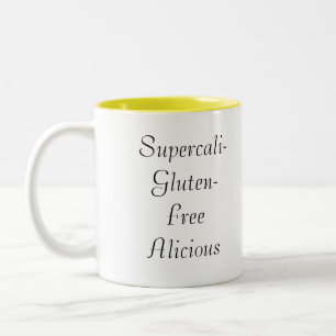 Caneca De Café Em Dois Tons Supercali-Glúten-Livre-alicious
