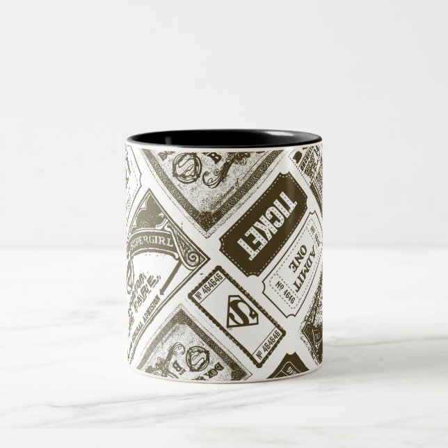 Caneca De Café Em Dois Tons Supergirl Admite Um Padrão Castanho (Centro)