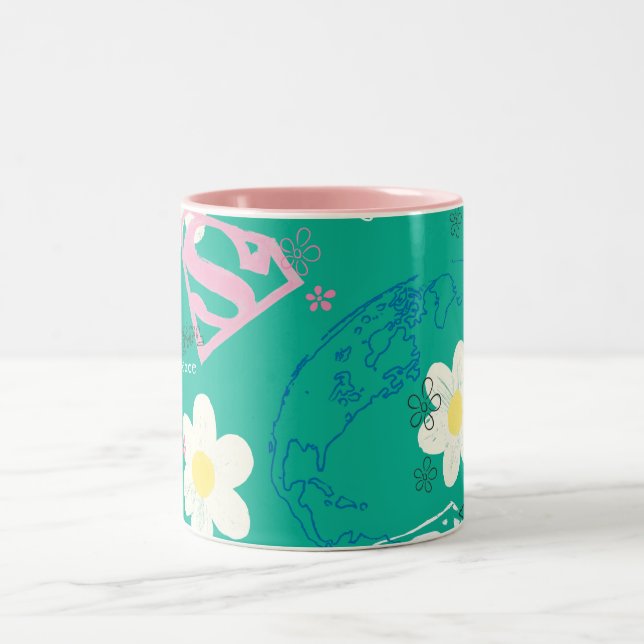Caneca De Café Em Dois Tons Supergirl for Peace Pattern (Centro)