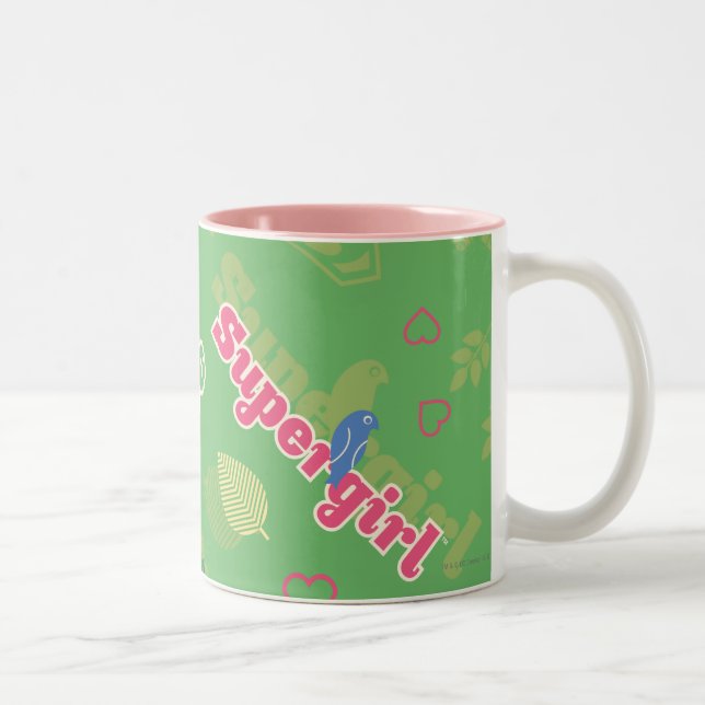 Caneca De Café Em Dois Tons Supergirl Love Pattern (Direita)