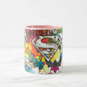 Caneca De Café Em Dois Tons Supergirl o teste padrão do Lux