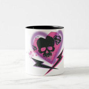 Caneca De Café Em Dois Tons Supergirl Skulls and Lightning