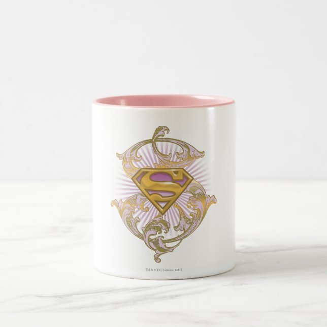 Caneca De Café Em Dois Tons Supergirl Starbust Logo (Centro)