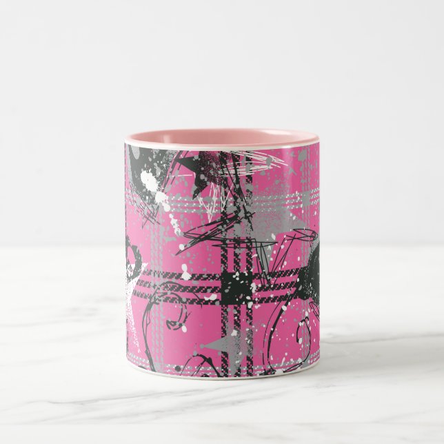 Caneca De Café Em Dois Tons Supergirl Stars and Skulls Patterno (Centro)