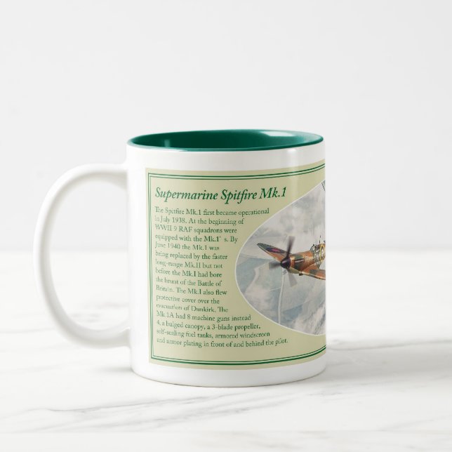 Caneca De Café Em Dois Tons Supermarine Spitfire Mk.1 mug (Esquerda)