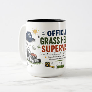 Caneca De Café Em Dois Tons Supervisor Oficial da Altura da Grama Papai da Gra