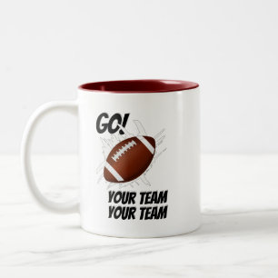 Caneca De Café Em Dois Tons Suportar a apresentação do Touchdown da sua equipe