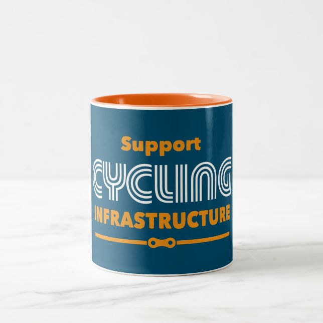 Caneca De Café Em Dois Tons Suporte à infraestrutura de ciclismo (Centro)
