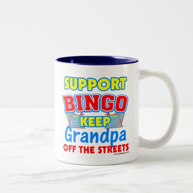 Caneca De Café Em Dois Tons Suporte ao avô Bingo (Direita)